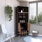 Tuhome Fraktal Corner Bar Cabinet, Ten Built-in Wine Rack, Two Shelves, Double Door, Dark Oak/Pine BHM7771 - alternate 1